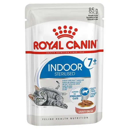 Royal Canin Adult Indoor 7+ Sterilised Gravy Pouches Cat Food 12x85g