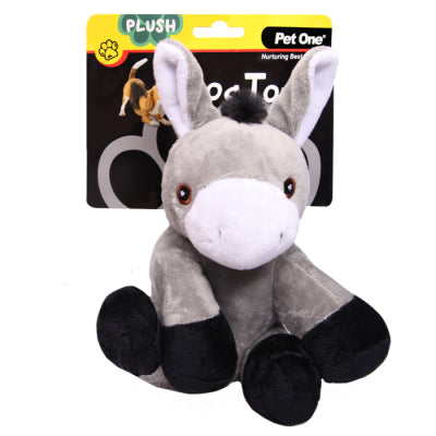 Pet One Dog Toy Plush Squeaky Donkey 15cmH