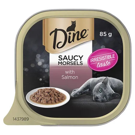 DINE Canned Classic Saucy Morsels With Salmon Cat Food 7pk