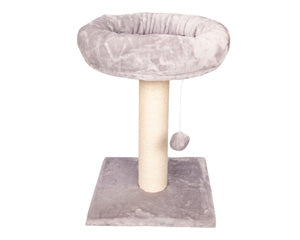 Pet One Scratching Tree Post W/ Bed & Ball Light Grey