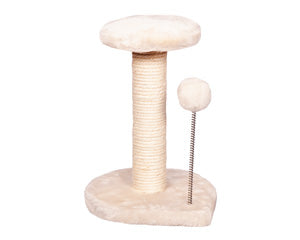 Pet One Scratching Tree Post W/ Platform & Spring Ball Cream