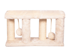 Pet One Scratching Tree 4 Post W/ 2 Balls  Cream