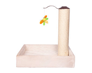 Pet One Scratching Tree Post W/teaser Toy  White