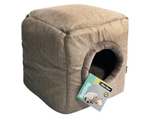 Pet One Cat Cubby Cube Linen Stone