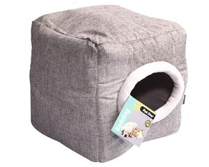 Pet One Cat Cubby Cube Linen Silver