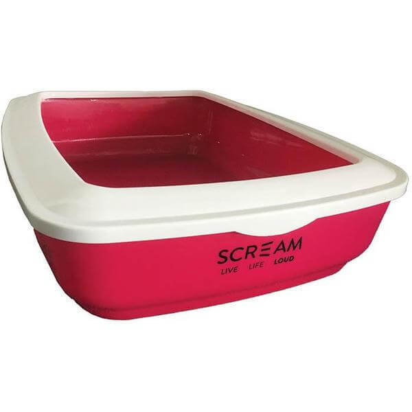 Prestige Pets Scream Litter Tray Rectangle With Rim 49x38x12cm