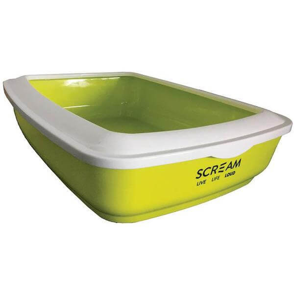 Prestige Pets Scream Litter Tray Rectangle With Rim 49x38x12cm