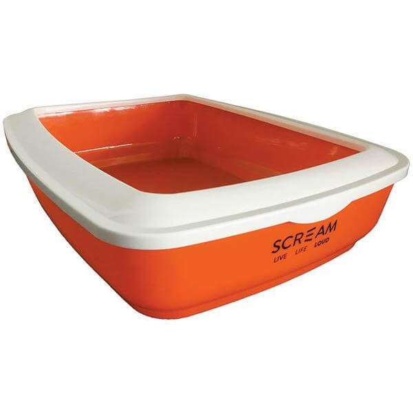 Prestige Pets Scream Litter Tray Rectangle With Rim 49x38x12cm