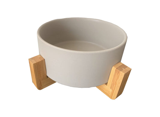 Barkley & Bella Zen Bowl & Bamboo Stand Grey