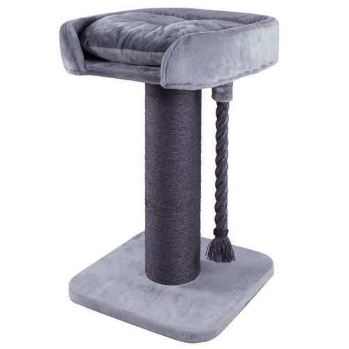 Kazoo High Bed Cat Scratch Post - Ash Plush