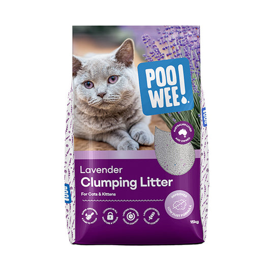 PooWee Lavender Clumping Litter 15kg