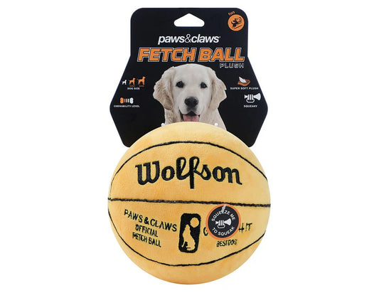 Paws & Claws Fetch Ball Wolfson Plush Basketball