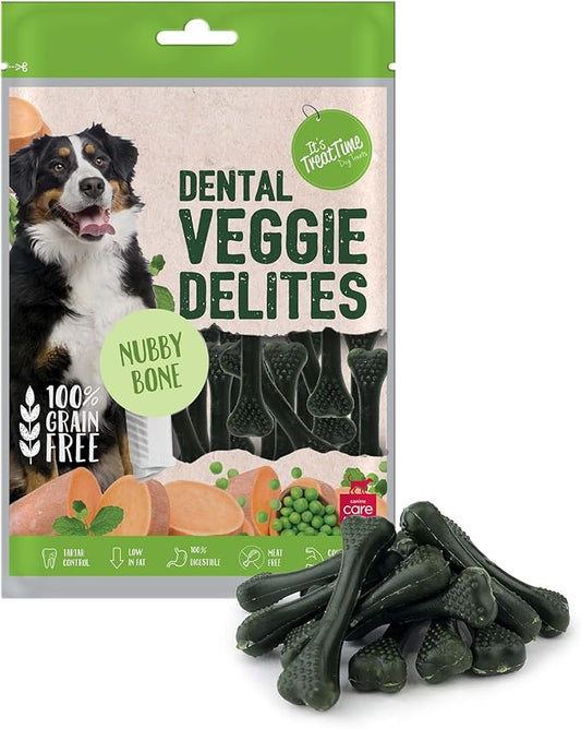 Its Treat Time Dental Veggie Delites Nubby Bone Dog Treat