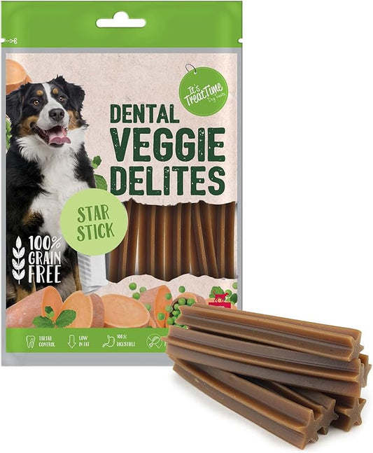 Its Treat Time Dental Veggie Delites Star Stick Dog Treat
