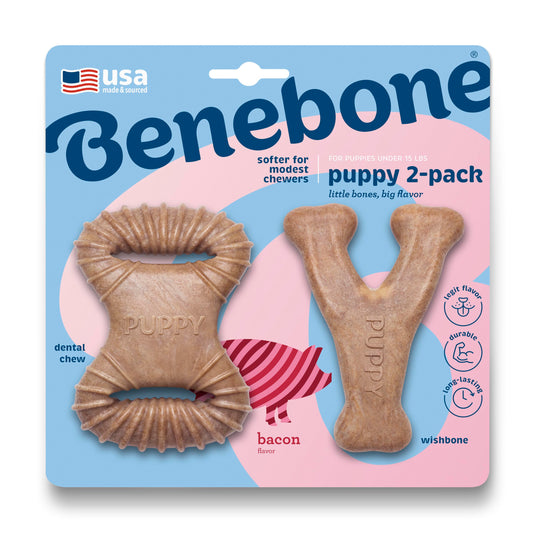 All Pet Benebone Dental Chew/Wishbone Bacon Puppy 2pk