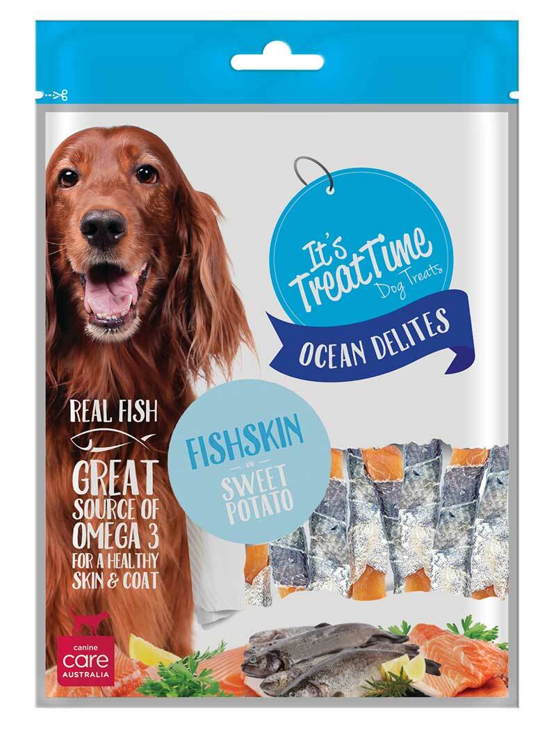 Its Treat Time Ocean Delites Fishskin Sweet Potato 100g