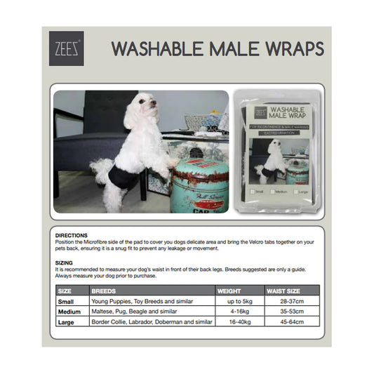 ZEEZ Washable Male Wrap/Belly Band