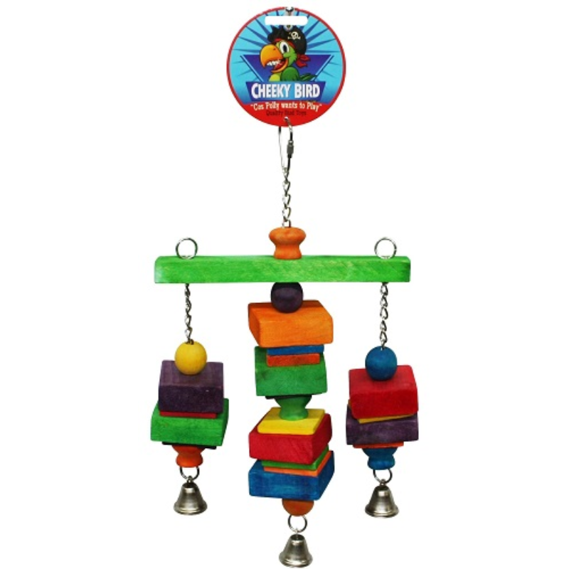 Cheeky Bird Block & Rope With Bell Medium