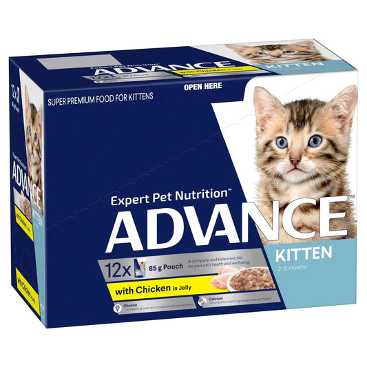 ADVANCE Kitten Chicken Pouches In Jelly Cat Food 12x85g