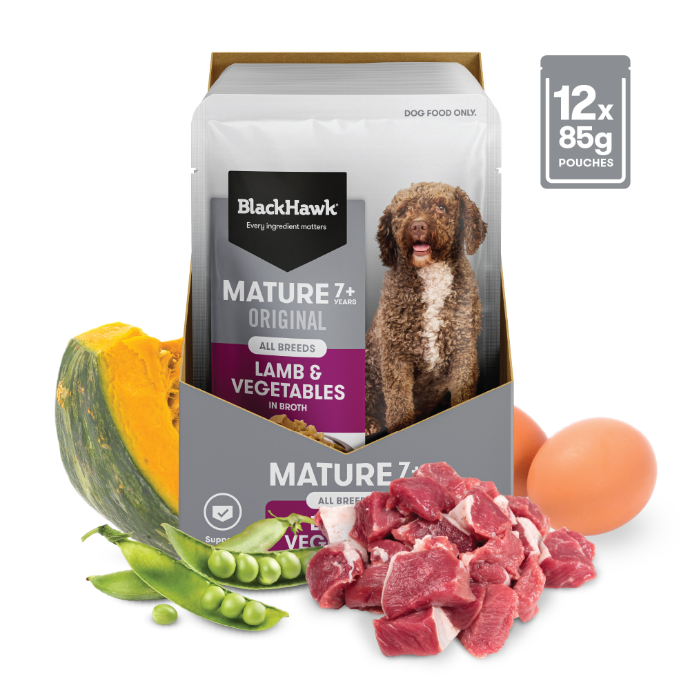 Black Hawk Original Mature Lamb And Vegetables Wet Dog Food Pouches 12X85G
