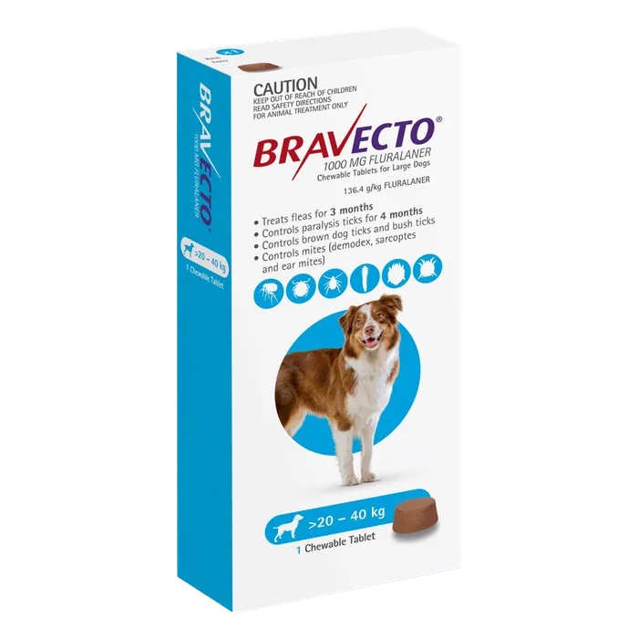 BRAVECTO Blue for Dogs 20-40kgs