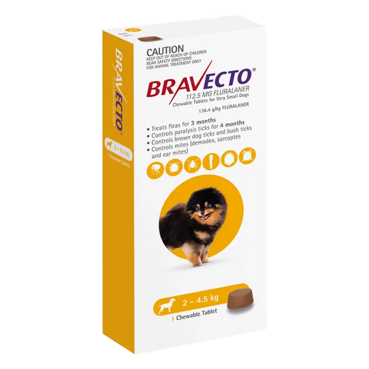 BRAVECTO Yellow for Dogs 2-4.5kgs