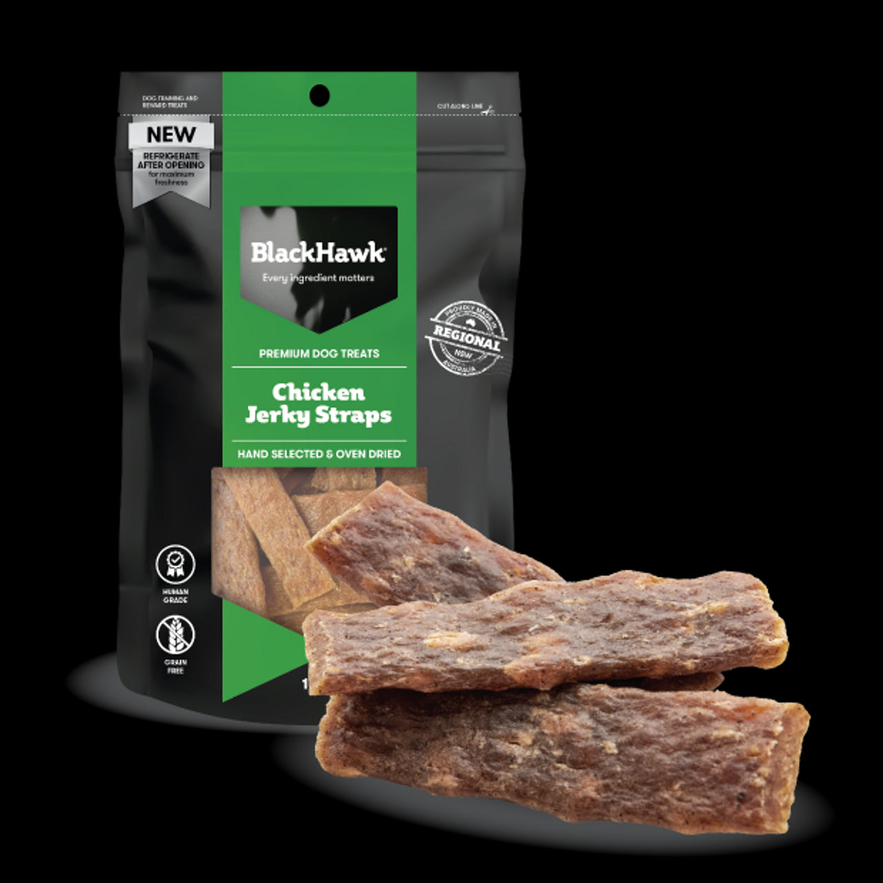 Black Hawk Chicken Jerky Straps 100g