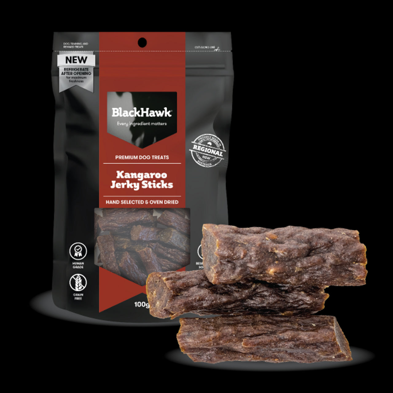 Black Hawk Kangaroo Jerky Sticks 100g