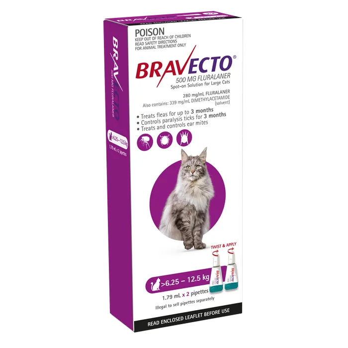 Bravecto Purple for Cats 6.25-12.5kgs