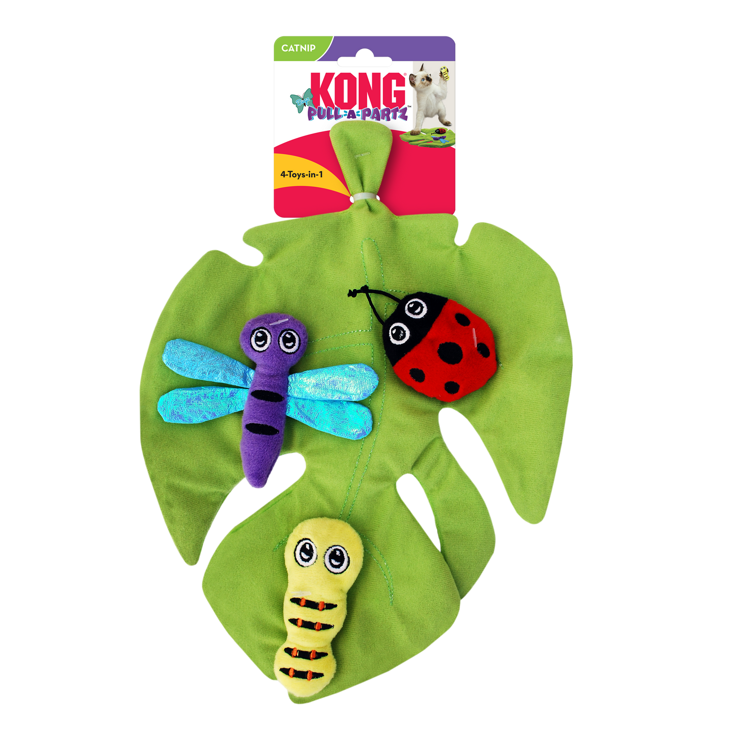 Kong Pull A Partz 3x Bugs On Green Leaf Mat