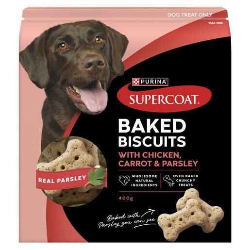 SUPERCOAT BAKED BISCUITS CHICKEN CARROT PARSLEY 400G