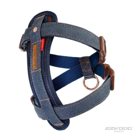 EzyDog Chest Plate Harness Blue Denim