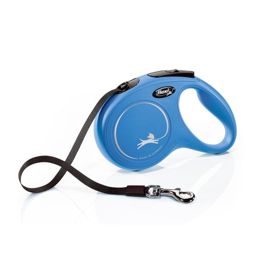 Flexi Classic Retractable Tape Dog Lead Blue 5m