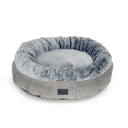 Superior Harley Dog Bed Grey & Artic Faux Fur