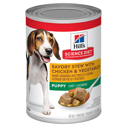 Hill's Science Diet Puppy Savory Stew Chicken & Vegetables Canned Wet Dog Food 12x363g