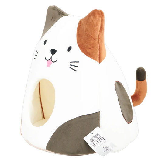 All Fur You Cat Face Cat Cave Calico (White Brown & Orange Cat) Bed