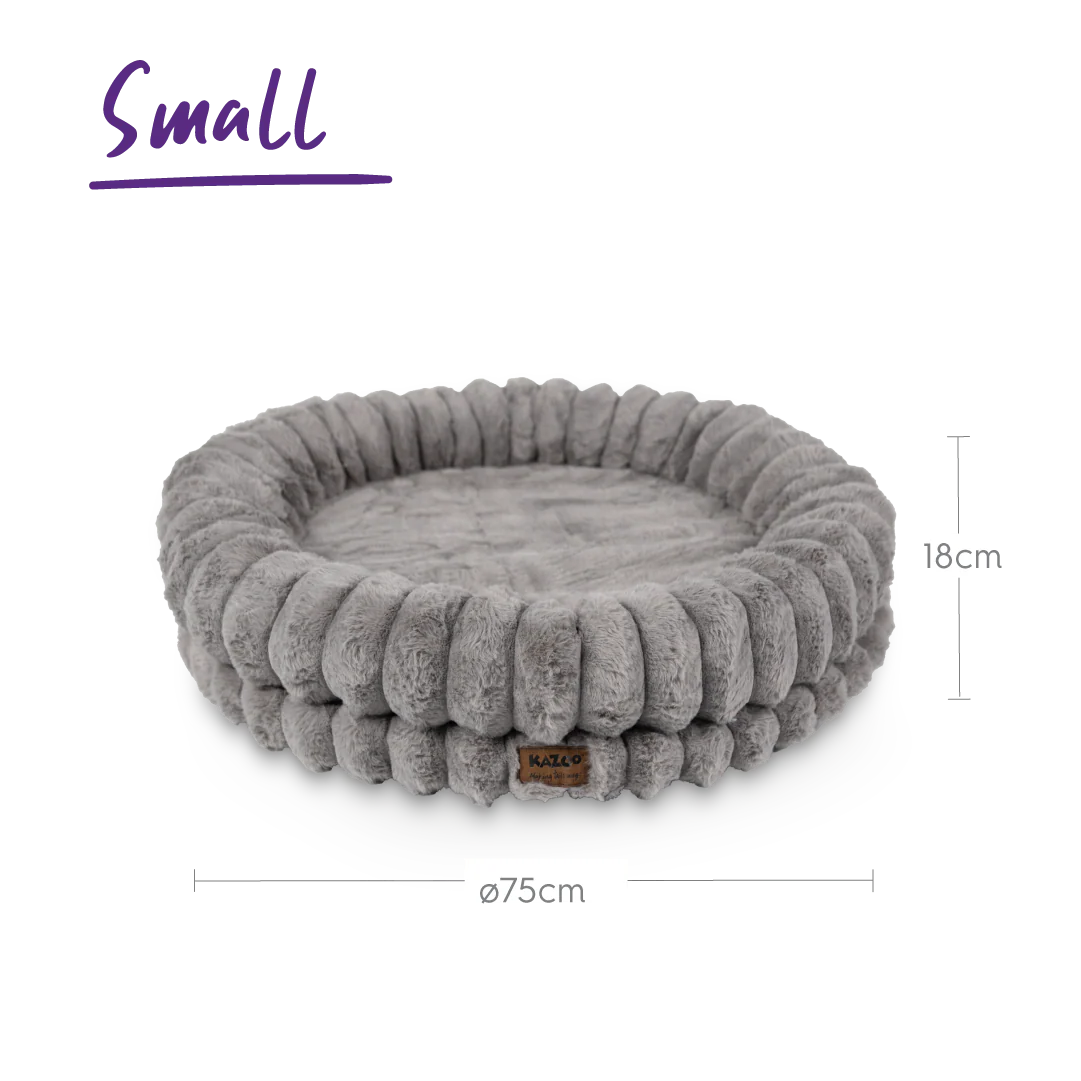 Kazoo Donut Snuggle Dog Bed - Warm Grey