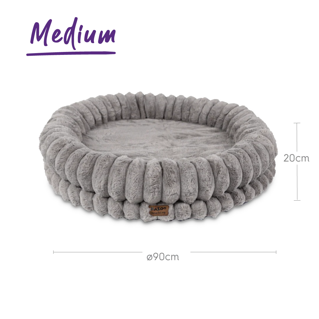 Kazoo Donut Snuggle Dog Bed - Warm Grey