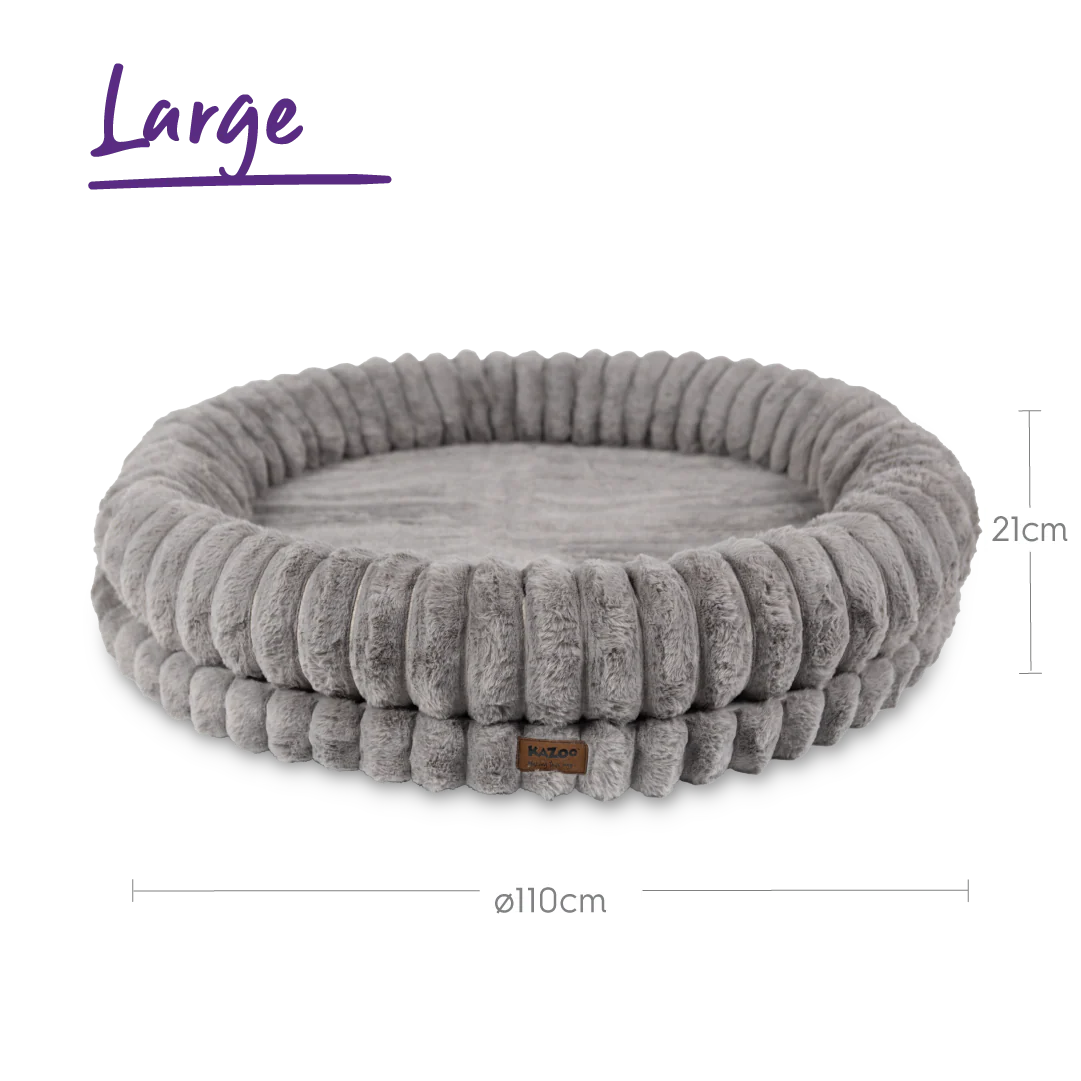 Kazoo Donut Snuggle Dog Bed - Warm Grey