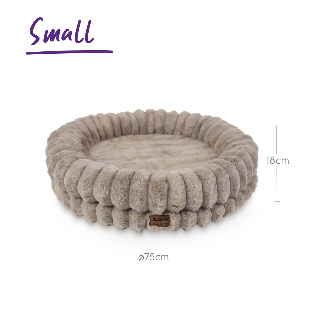 Kazoo Donut Snuggle Dog Bed - Beige