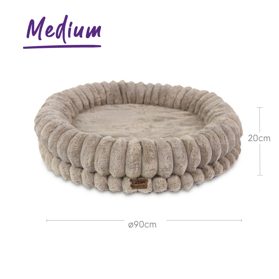Kazoo Donut Snuggle Dog Bed - Beige
