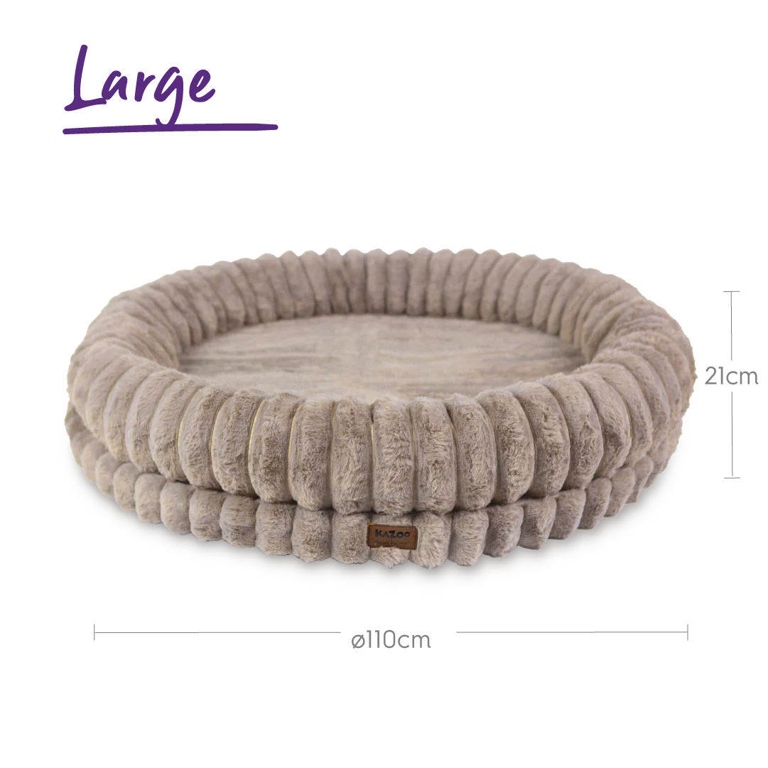 Kazoo Donut Snuggle Dog Bed - Beige