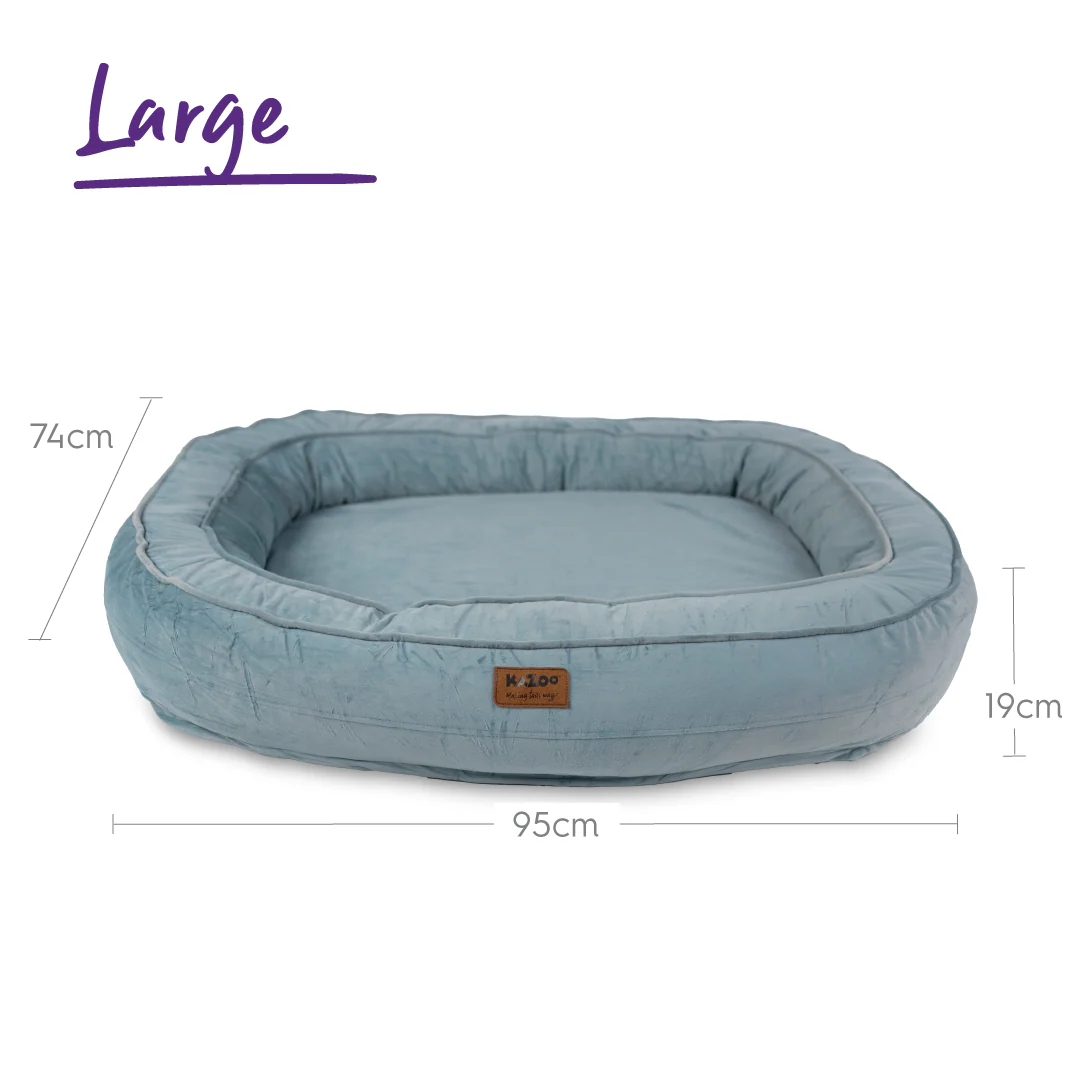 Kazoo Loop Neck Support Dog Bed - Blue