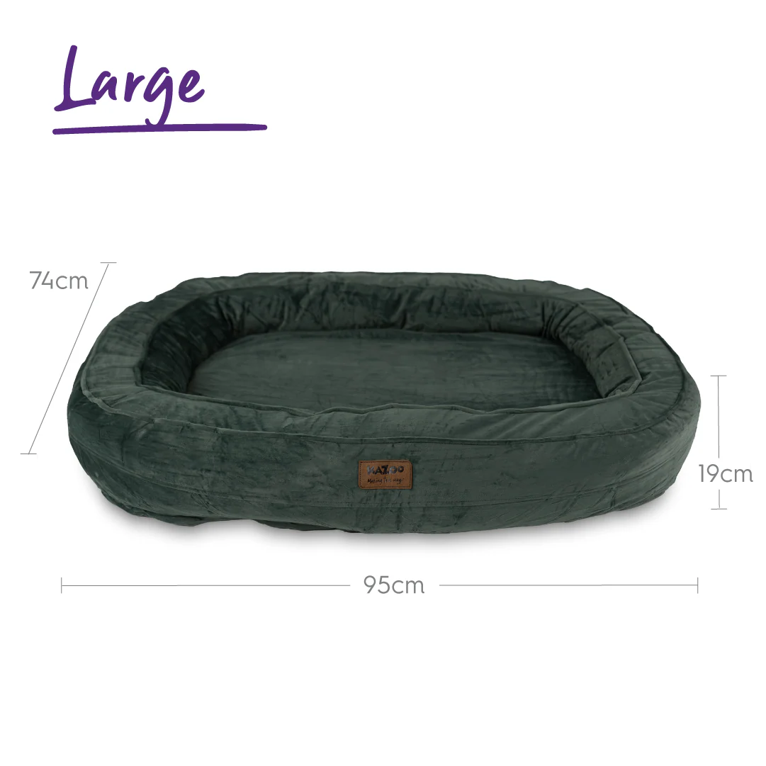 Kazoo Loop Neck Support Dog Bed - Sage Green