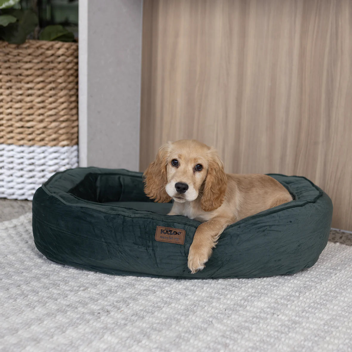 Kazoo Loop Neck Support Dog Bed - Sage Green