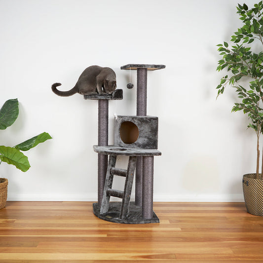 Kazoo Corner 3 Level Cat Playground - Charcoal