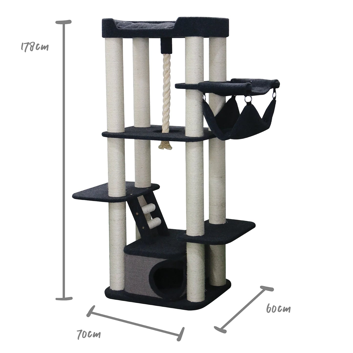 Kazoo Kitty Climb Playground - Grey Carpet