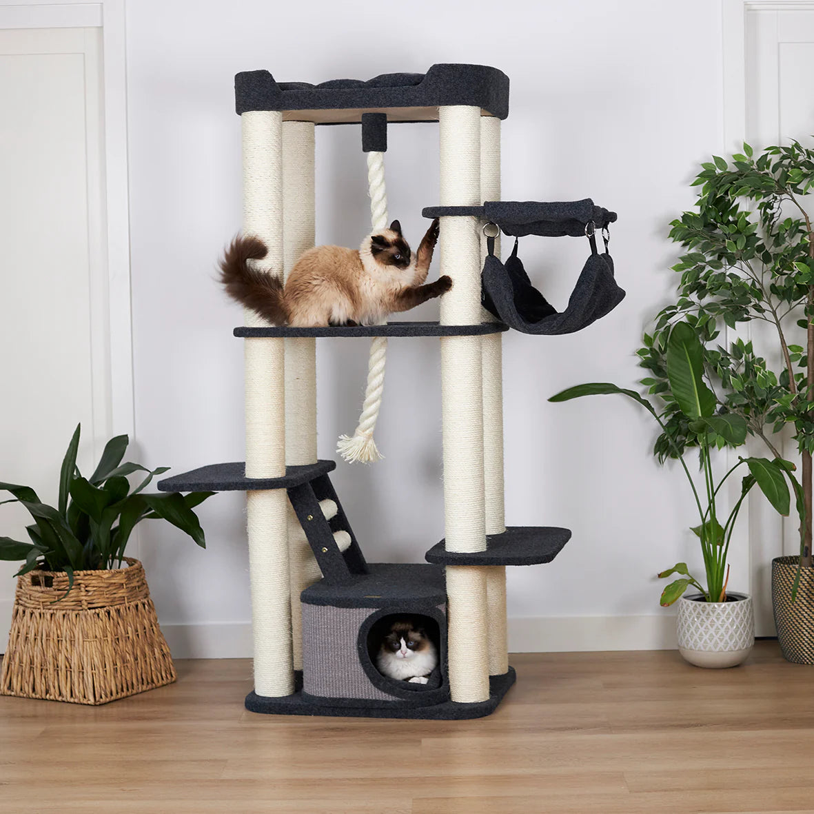 Kazoo Kitty Climb Playground - Grey Carpet