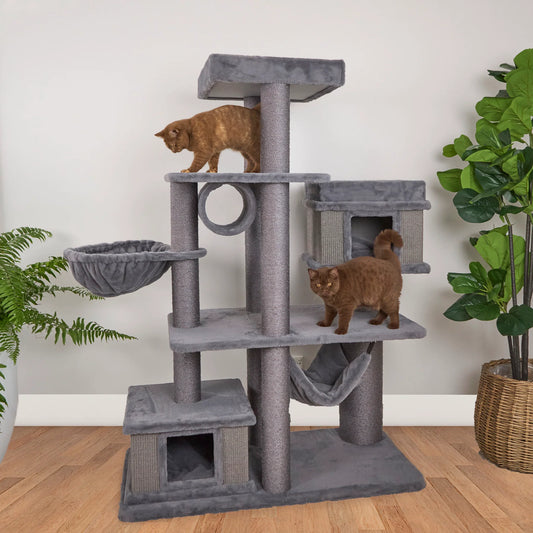 Hide & Climb Cat Tree - Grey