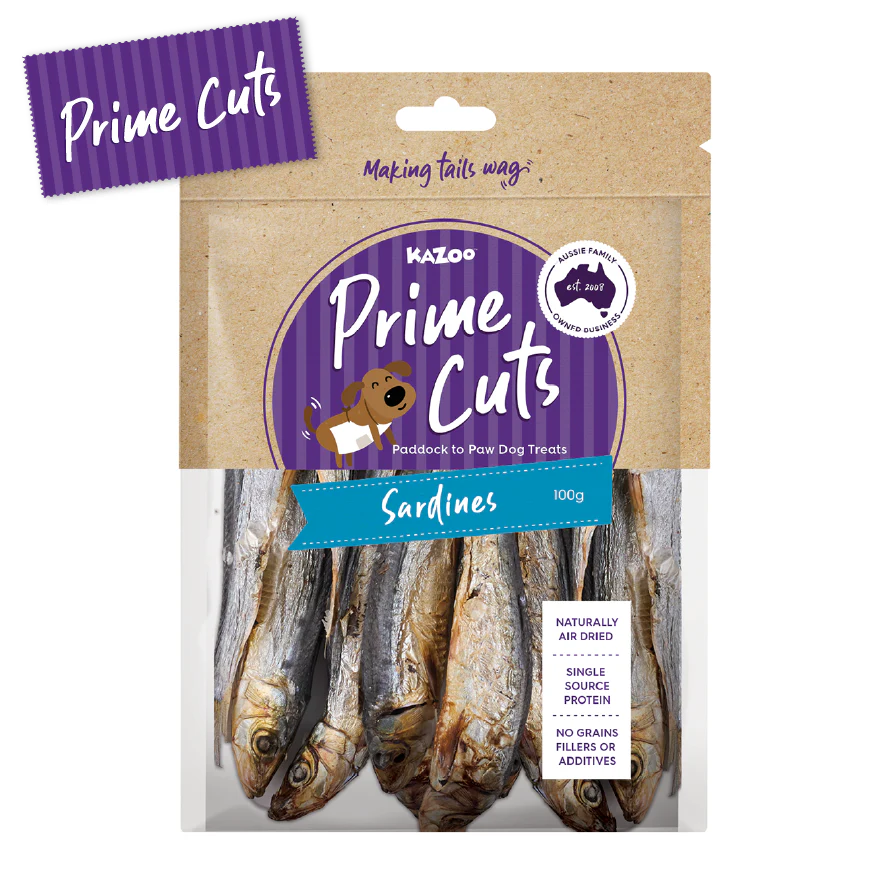 Kazoo Prime Cuts Aussie Sardines Dog Treats 100g